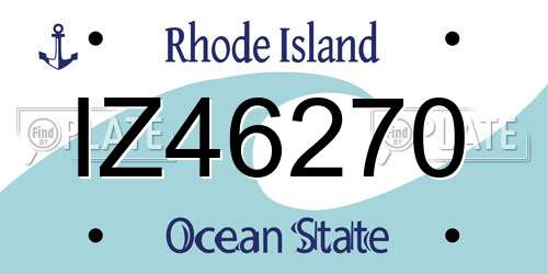 IZ46270 Rhode Island License Plate