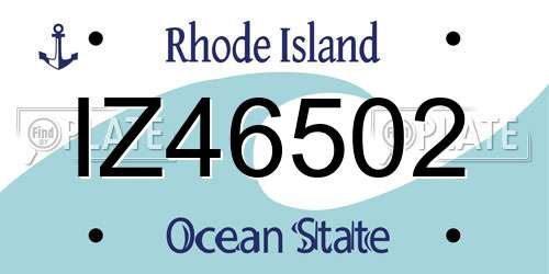 IZ46502 Rhode Island License Plate