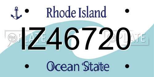 IZ46720 Rhode Island License Plate