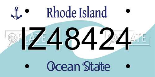 IZ48424 Rhode Island License Plate