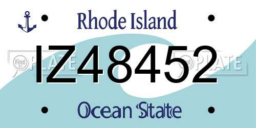 IZ48452 Rhode Island License Plate