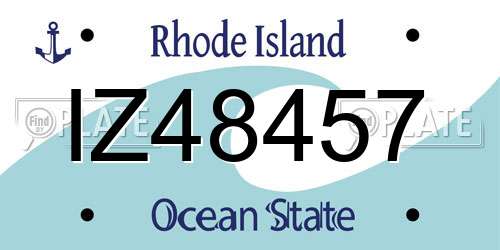 IZ48457 Rhode Island License Plate