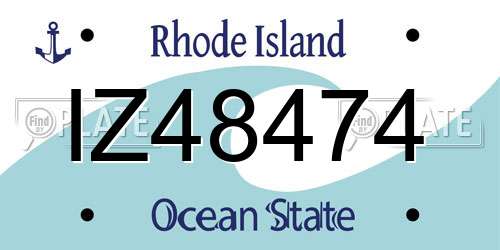 IZ48474 Rhode Island License Plate