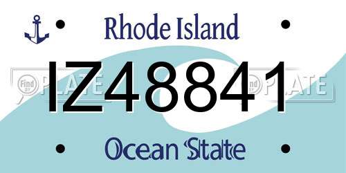 IZ48841 Rhode Island License Plate