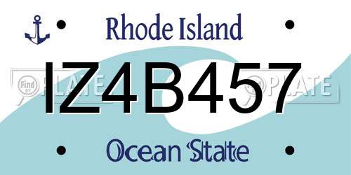 IZ4B457 Rhode Island License Plate