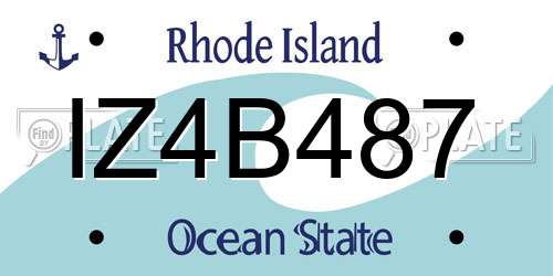 IZ4B487 Rhode Island License Plate