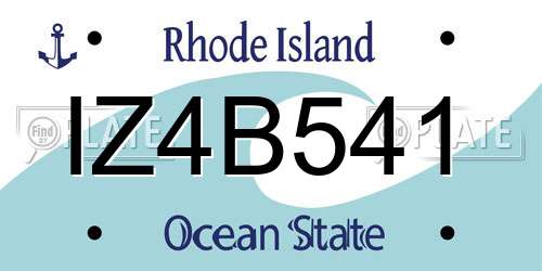 IZ4B541 Rhode Island License Plate