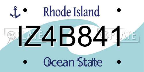IZ4B841 Rhode Island License Plate
