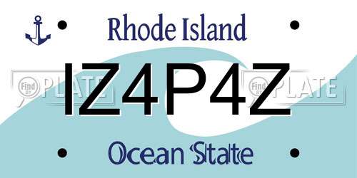 IZ4P4Z Rhode Island License Plate