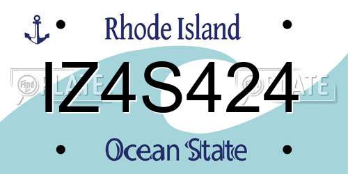 IZ4S424 Rhode Island License Plate