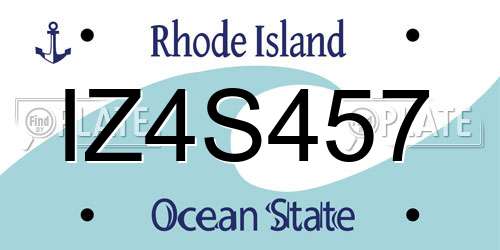 IZ4S457 Rhode Island License Plate