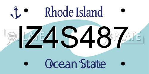 IZ4S487 Rhode Island License Plate