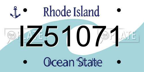 IZ51071 Rhode Island License Plate