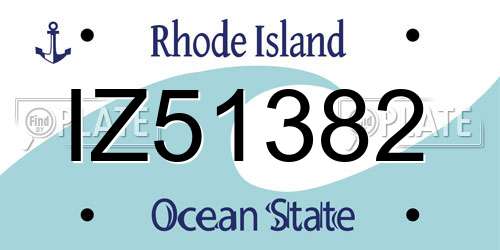 IZ51382 Rhode Island License Plate