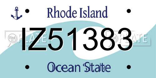 IZ51383 Rhode Island License Plate