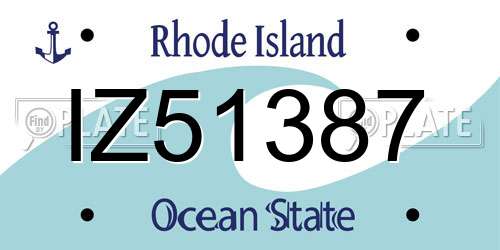 IZ51387 Rhode Island License Plate