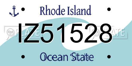 IZ51528 Rhode Island License Plate