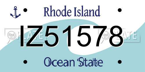 IZ51578 Rhode Island License Plate