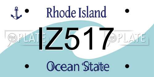 IZ517 Rhode Island License Plate