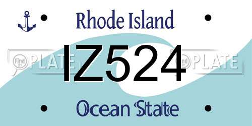 IZ524 Rhode Island License Plate
