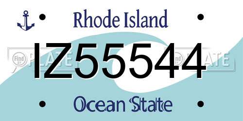 IZ55544 Rhode Island License Plate