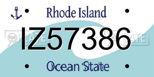 IZ57386 Rhode Island License Plate