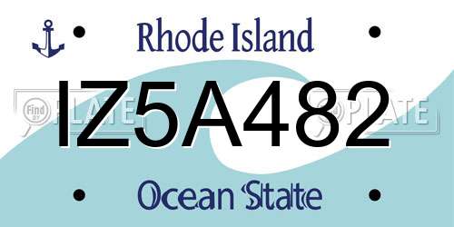 IZ5A482 Rhode Island License Plate