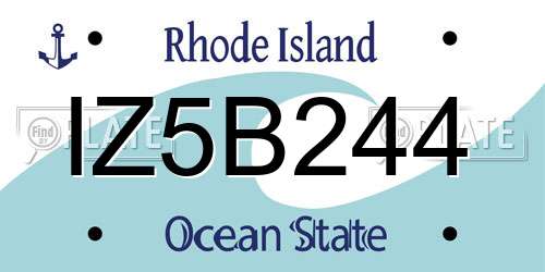 IZ5B244 Rhode Island License Plate