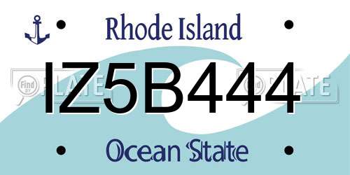 IZ5B444 Rhode Island License Plate