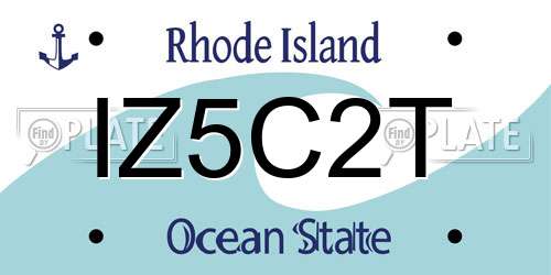 IZ5C2T Rhode Island License Plate