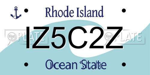 IZ5C2Z Rhode Island License Plate