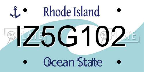 IZ5G102 Rhode Island License Plate