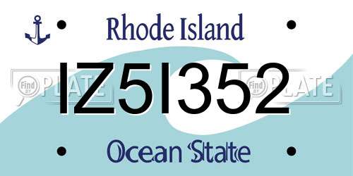 IZ5I352 Rhode Island License Plate