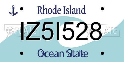 IZ5I528 Rhode Island License Plate