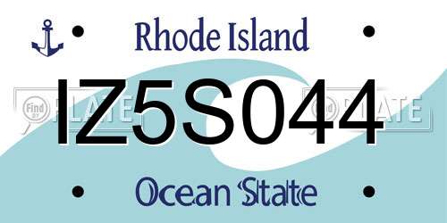 IZ5S044 Rhode Island License Plate