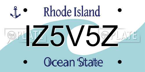 IZ5V5Z Rhode Island License Plate