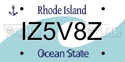 IZ5V8Z Rhode Island License Plate