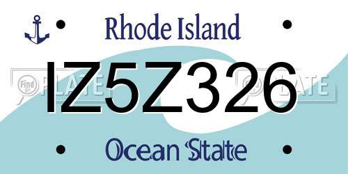 IZ5Z326 Rhode Island License Plate