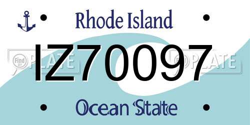 IZ70097 Rhode Island License Plate