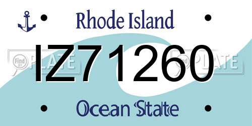 IZ71260 Rhode Island License Plate