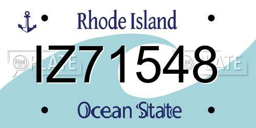 IZ71548 Rhode Island License Plate