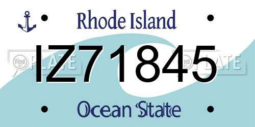 IZ71845 Rhode Island License Plate