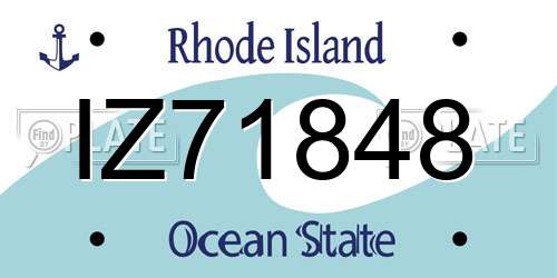 IZ71848 Rhode Island License Plate