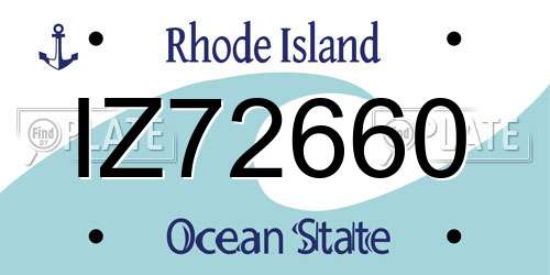 IZ72660 Rhode Island License Plate