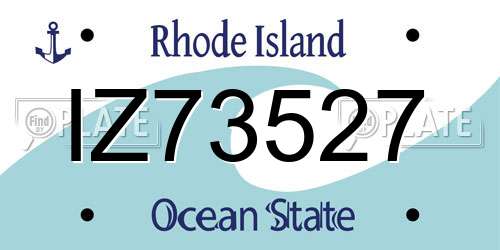 IZ73527 Rhode Island License Plate