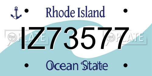 IZ73577 Rhode Island License Plate