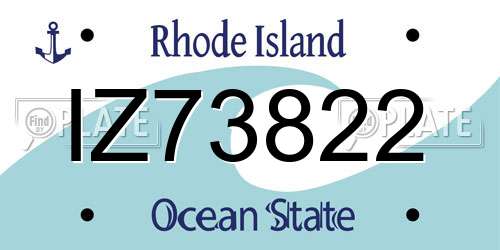 IZ73822 Rhode Island License Plate