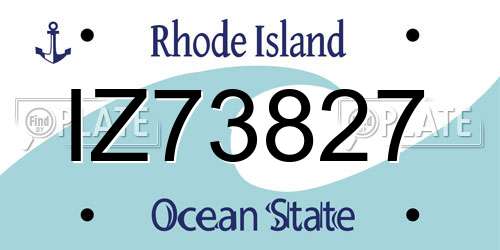 IZ73827 Rhode Island License Plate