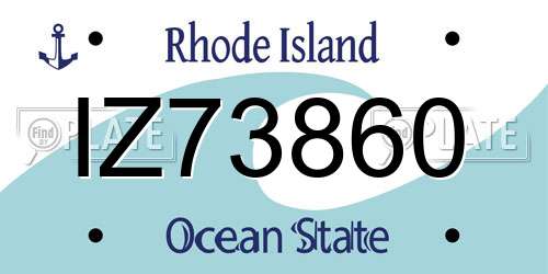 IZ73860 Rhode Island License Plate