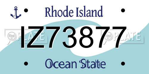 IZ73877 Rhode Island License Plate